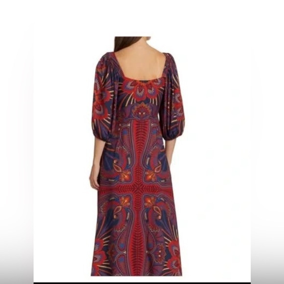 FARM Rio Red and Blue Midi Dress - Picture 3 of 8